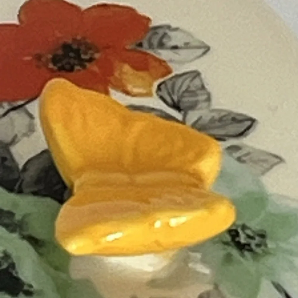 The Pioneer Woman Flea Market Floral Butter Dish Yellow Butterfly